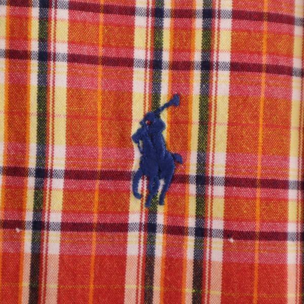 Рубашка-поло Ralph Lauren 90-х годов винтажная клетчатая с коротким рукавом и открытым воротником мужская б/у