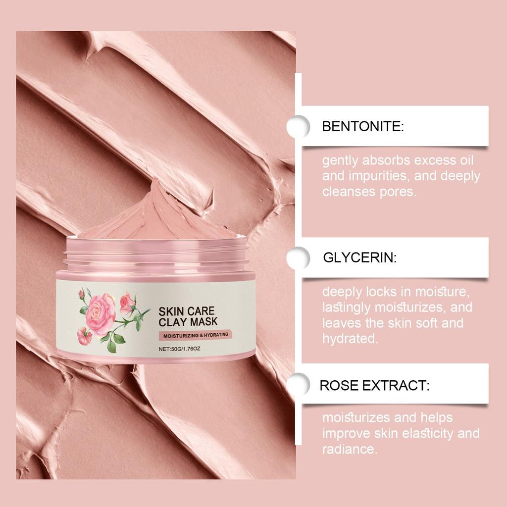 Очищающая грязевая маска с розой, нежное очищение кожи лица, нежная и увлажняющая маска-мазь