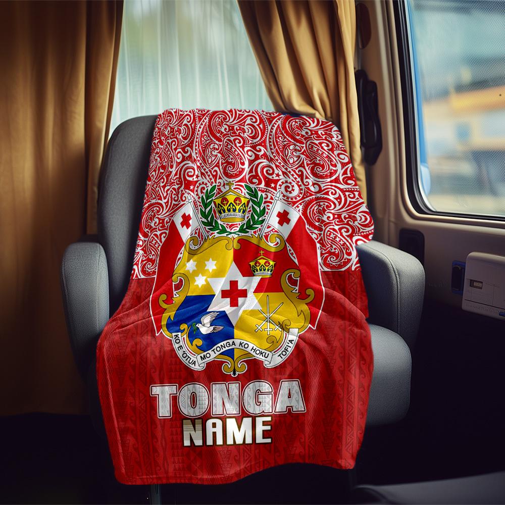 Tonga Flag Customize Your Name Rv Blanket Comfortable Soft Lightweight Multi Seasonal Blanket For Travel Camping Picnics Sofas Rvs Beds Living Rooms