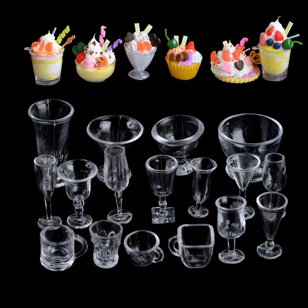 Acrylic Doll Kitchen DIY Toys Simulation Cookware Mini Cup Miniatures Goblet Ice Cream Bowl
