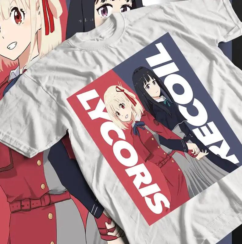 Lycoris Recoil Tshirt Personality Clothes Year Round Clothing Oversized Unisex Streetwear Trendy Cotton Y2k Short Sleeves Soft