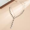 European and American retro ins style rose chain necklace, design flower stacked Y-shaped clavicle chain necklace