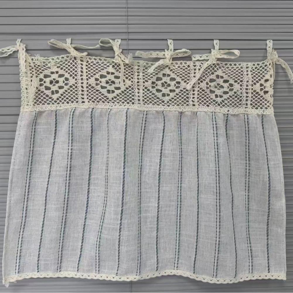 Pastoral Style Kitchen Stove Cover Skirt Handmade Stove Decor Valance Cabinet Curtain Small Window