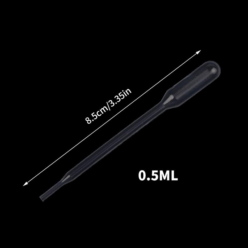 100 шт. пластиковые одноразовые пипетки 0,5 мл прозрачные пипетки-капельницы