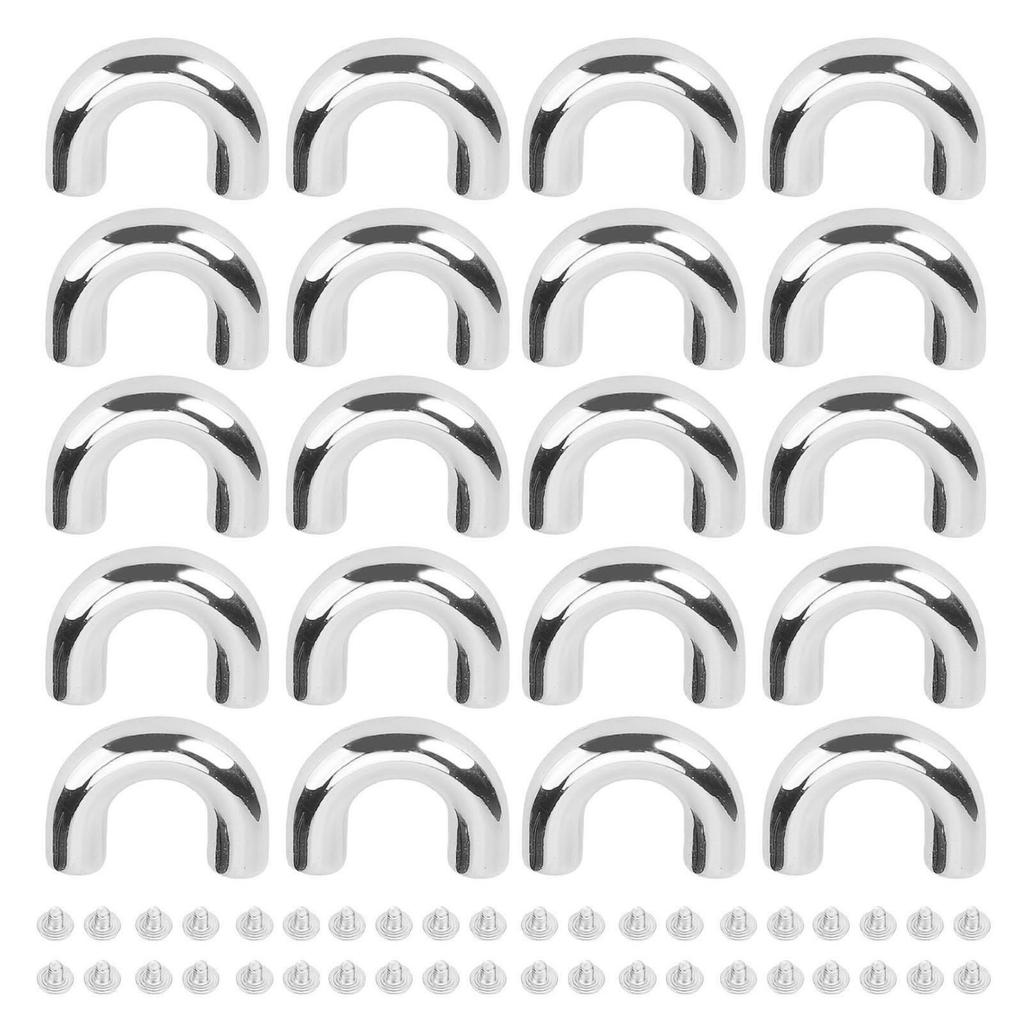 20 Set Arch Bridge Connector Buckles U Shaped Ring Chain Strap Connectors Zinc Alloy Iron for Bags Crafts Silver