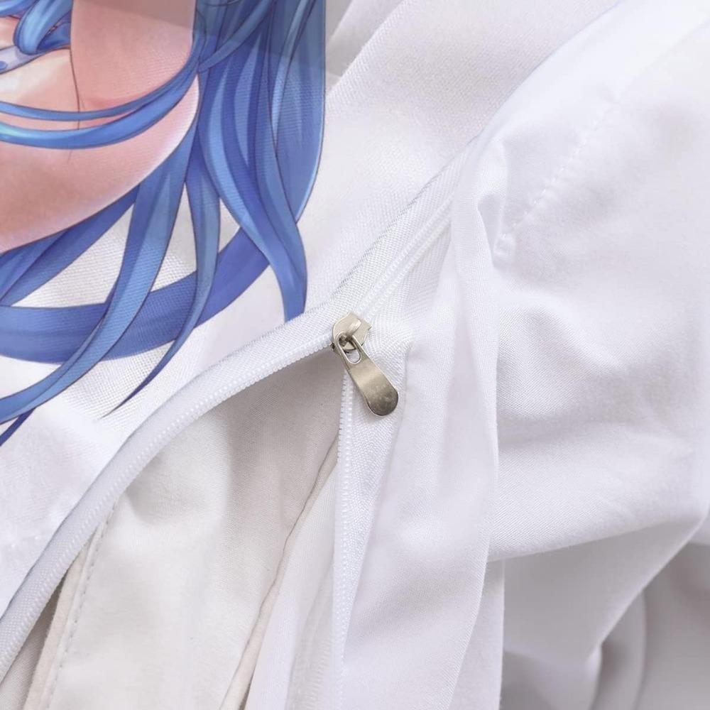 Мультяшный комплект постельного белья с аниме-девушкой, 3 предмета, 3D-принт, аниме-пододеяльник на молнии, подростковое микрофибровое постельное белье с 2 наволочками