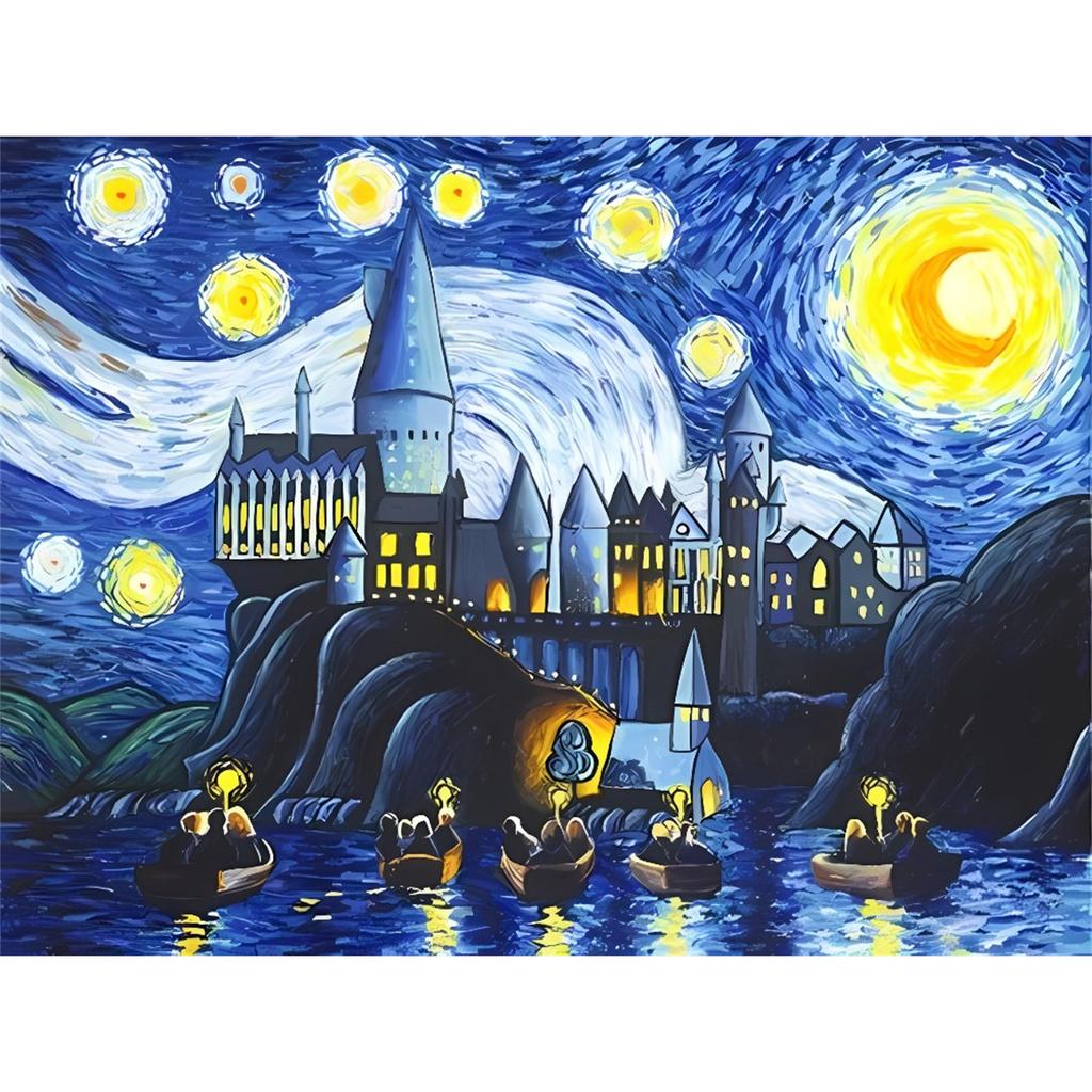 Гарри Поттер Замок Хогвартс Картина Алмазная мозаика Набор 5D DIY Круглый Алмазный Вышивка Рукоделие Домашний Декор