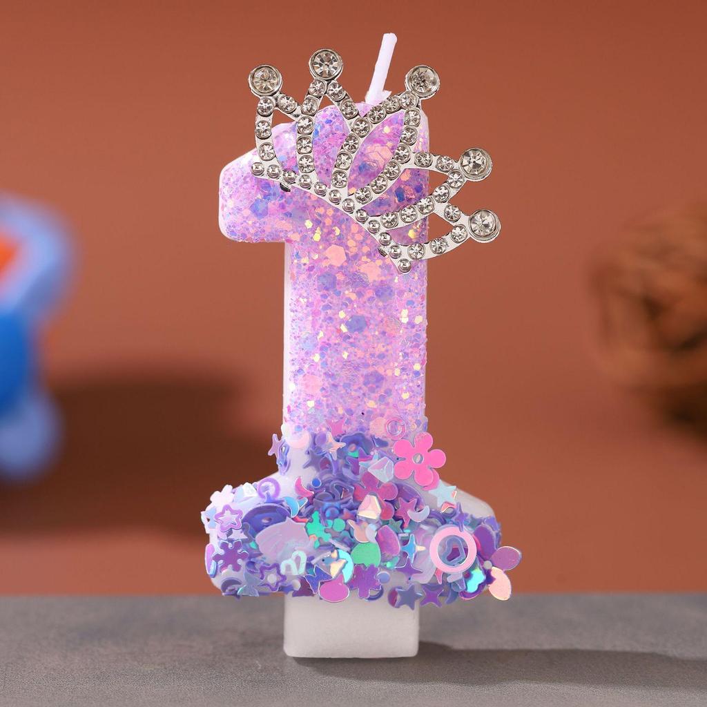 Creative Purple Number Candle 0-9 for Birthday Party Cake Decoration