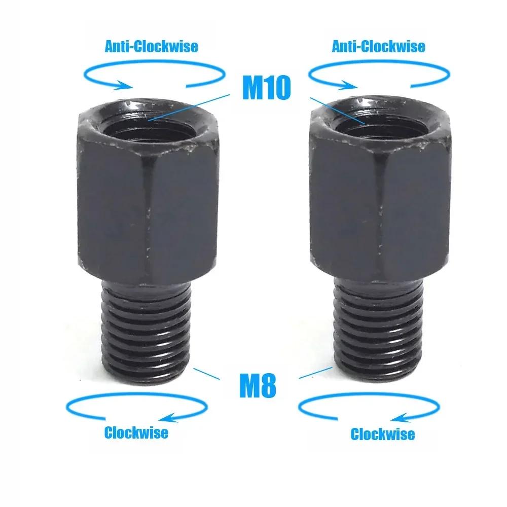 Винт для конверсии мотоциклетного зеркала M8 M10 Пара Черный 10 мм 8 мм Болт для конверсии зеркал заднего вида По часовой стрелке Универсальная модифицированная деталь