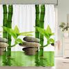 Green Plant Bamboo Shower Curtain Bathroom Bath Curtain Waterproof Polyester 3D Printed Trees 180*200cm Bath Screen With Hooks