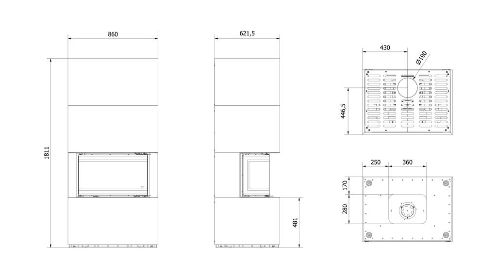 Traditional fireplace KRATKI NBC 7kW Modular Zimbabwe Nero