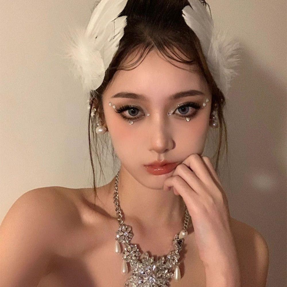 2 шт. Жемчужные заколки для волос Аксессуары Балетный стиль Головной убор Милая заколка для волос с перьями