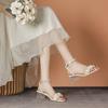 Sandals Women's 2025 New Summer Korean Fashion French Niche Medium Thick Heel One-word Buckle Transparent High Heels