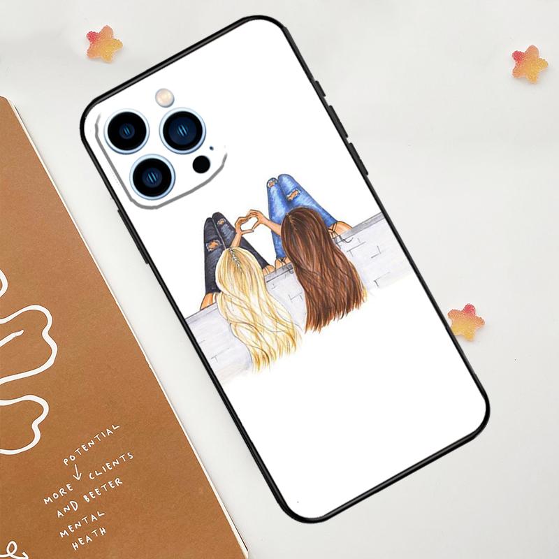 Лучшие друзья BFF Совпадающий чехол для телефона Для iPhone 17 Pro Max 14 13 12 11 15 16 Pro Max mini 16 Plus 16e 17 Air Funda