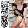 New 1 PC 480*170MM Super Large Compass Wolf Head Eye Fake Lion God Feather  Temporary Tattoo Sleeves For Men Women Tattoo Full Arm Tattoo Sticker