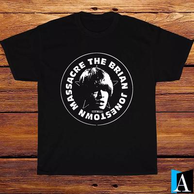 Новая футболка с логотипом тура Brian Jonestown Massacre, черная футболка, размер футболки, черная футболка с круглым вырезом, графическая футболка с коротким рукавом, унисекс