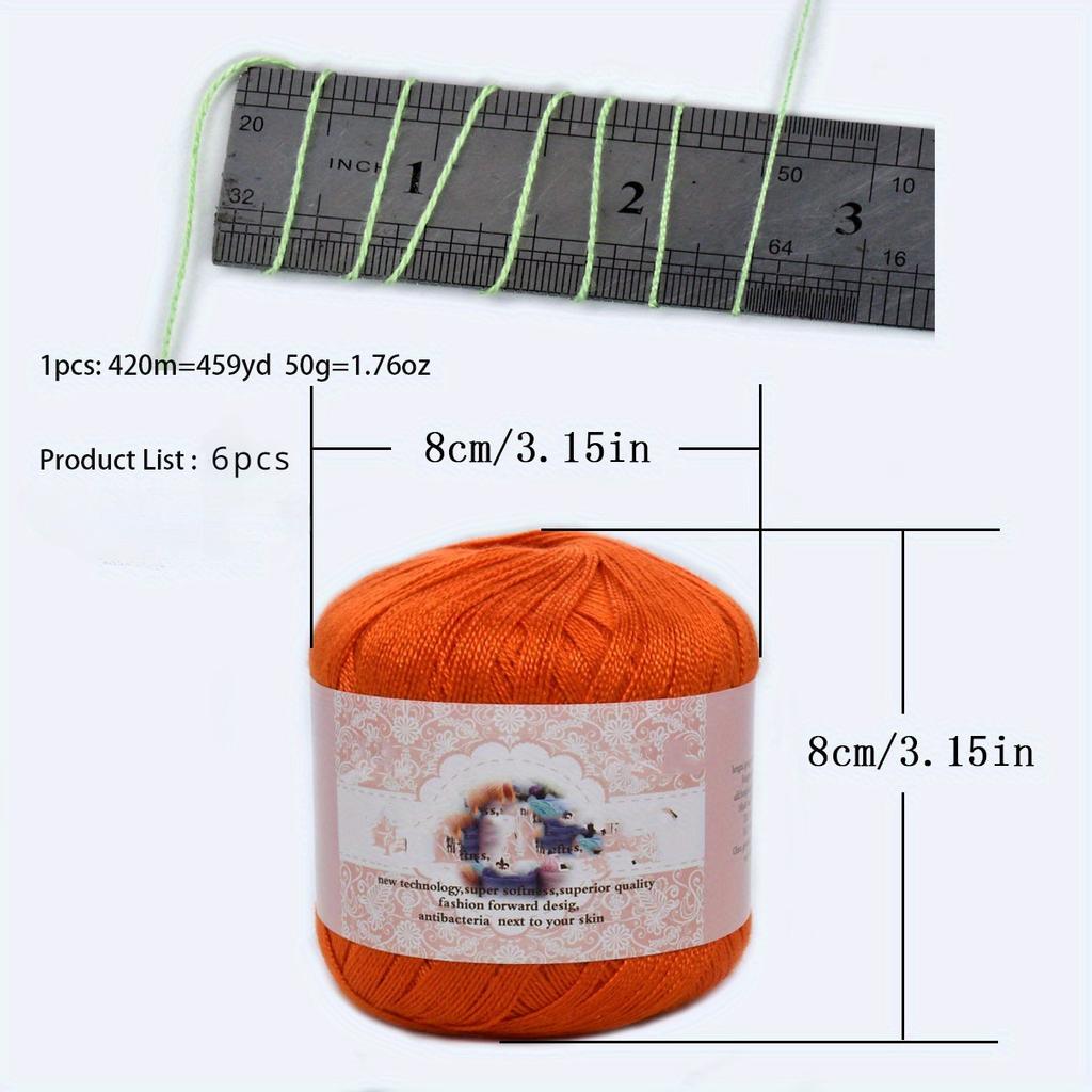 6 шт. 300 г/10,56 унц. Хлопчатобумажная камвольная пряжа Многоцветная Машинная стирка Пряжа для вязания и крючка DIY Пряжа для шалей Амигуруми, Детских пледов Товары для рукоделия