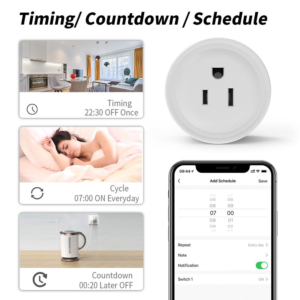 Стандартная американская умная розетка HomeKit/CozyLife 10А с голосовым управлением Siri и дистанционным управлением