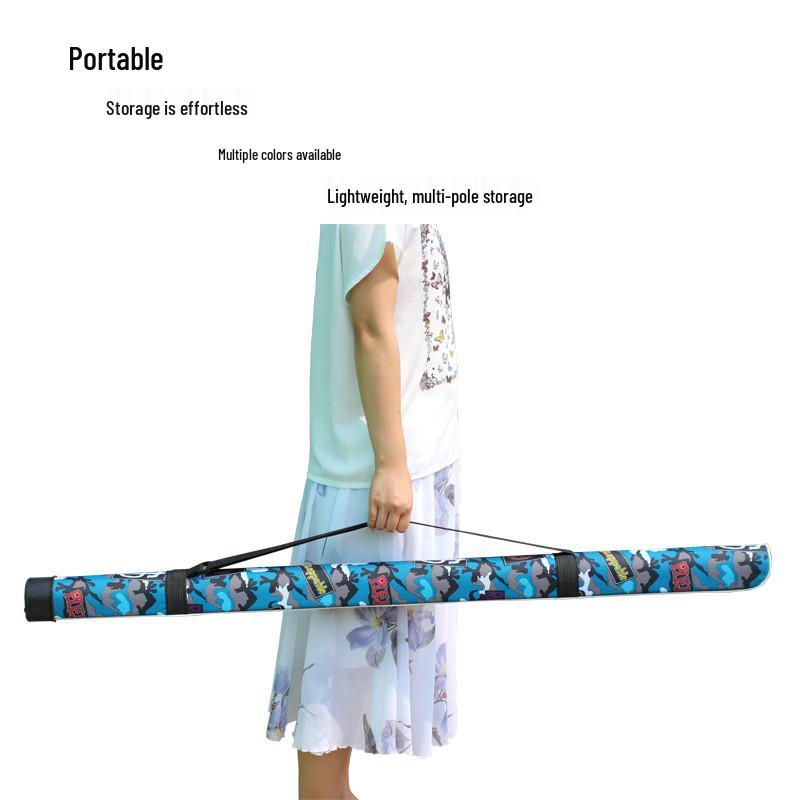 Camouflage Waterproof Oxford Cloth Fishing Rod Bag for 6-8 Rods, Small, Portable, Backpack or Hand Carry.