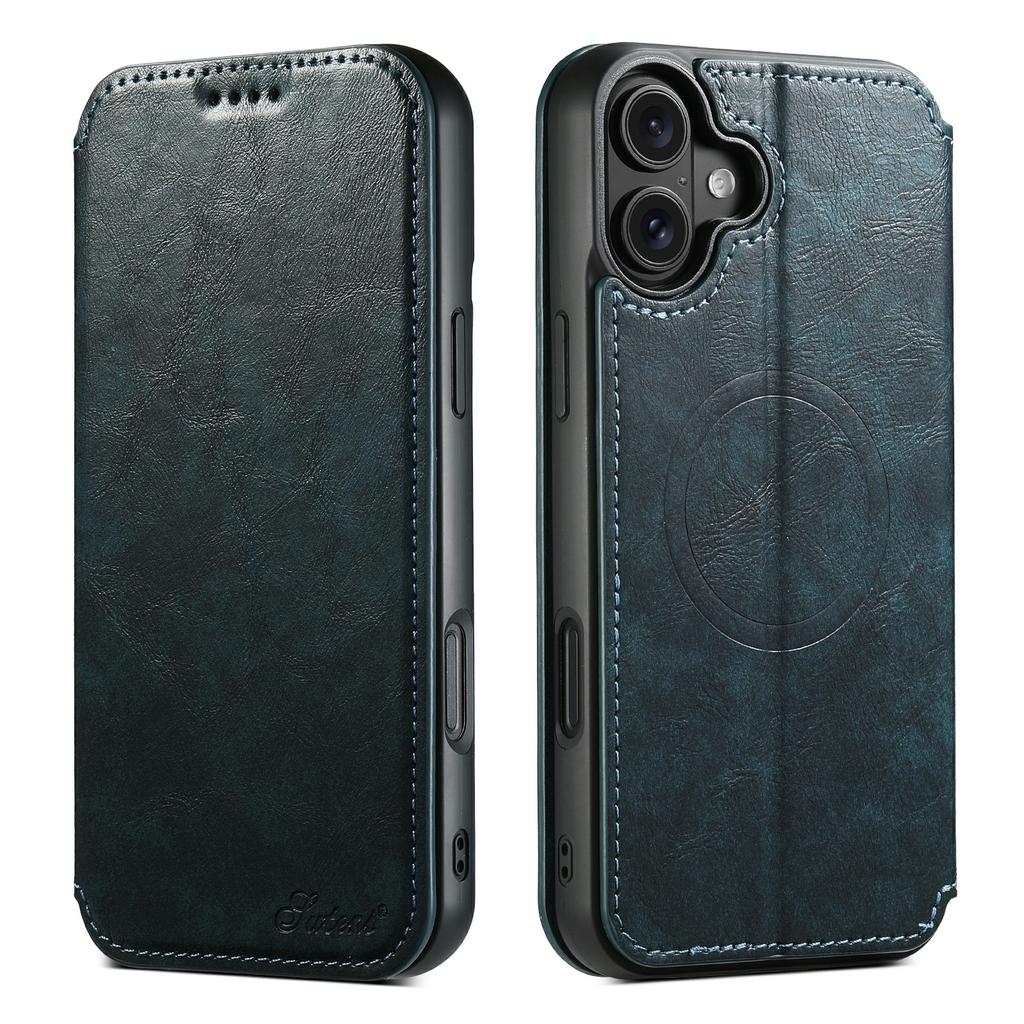 SUTENI J05 Чехол для iPhone 17, совместимый с MagSafe, текстурированная откидная крышка из ПУ кожи