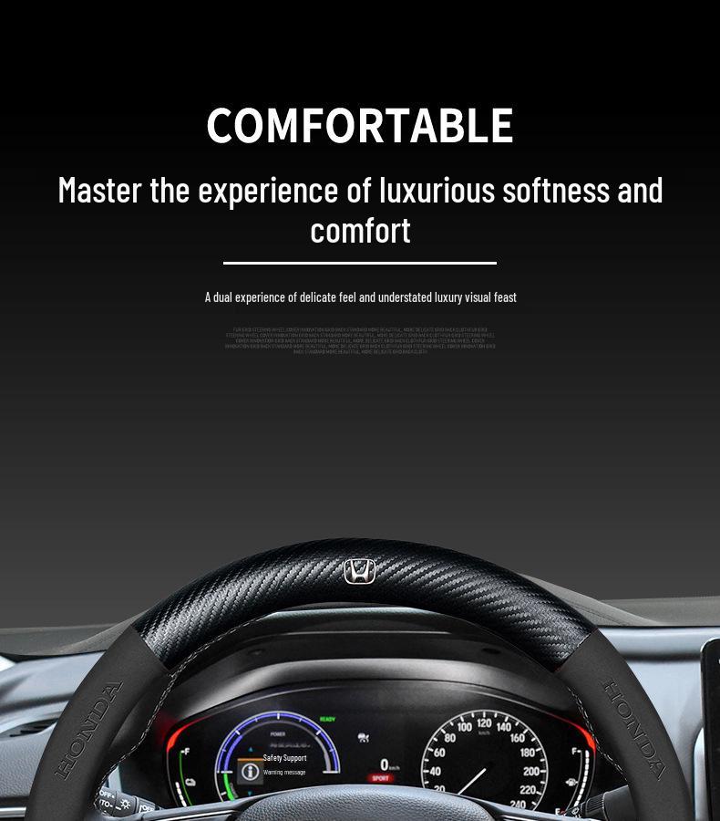 Совместимый замшевый чехол на руль для Honda: Accord, Civic, XRV, Spirior, Avancier, Odyssey - Противоскользящий дизайн.