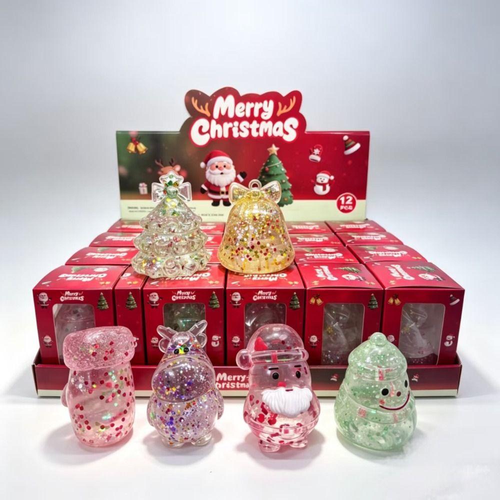 Multicolor Glitter Stress Relief Toy Squeezable Christmas Squishy Ornament Christmas Celebration