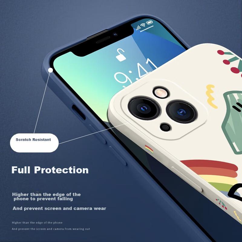 Liquid Silicone Case for Apple XR Phone, Protective Cover with Painted Creative Design, Shockproof Soft Doodle Winnie The PoohWhite