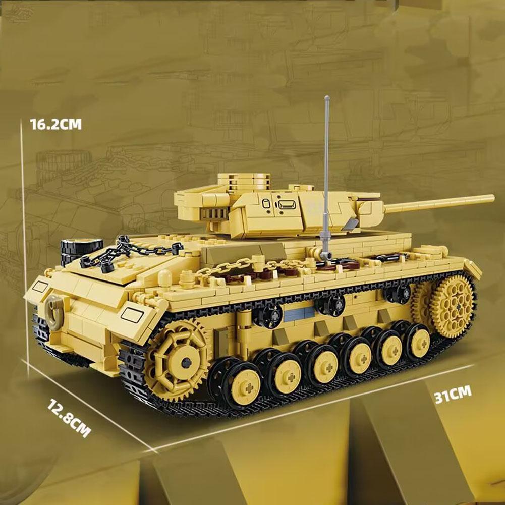 Military German Weapons Building Blocks Panzer III Maus Tank Building Blocks WW2 Tanks Bricks Kids Children Toys Gifts
