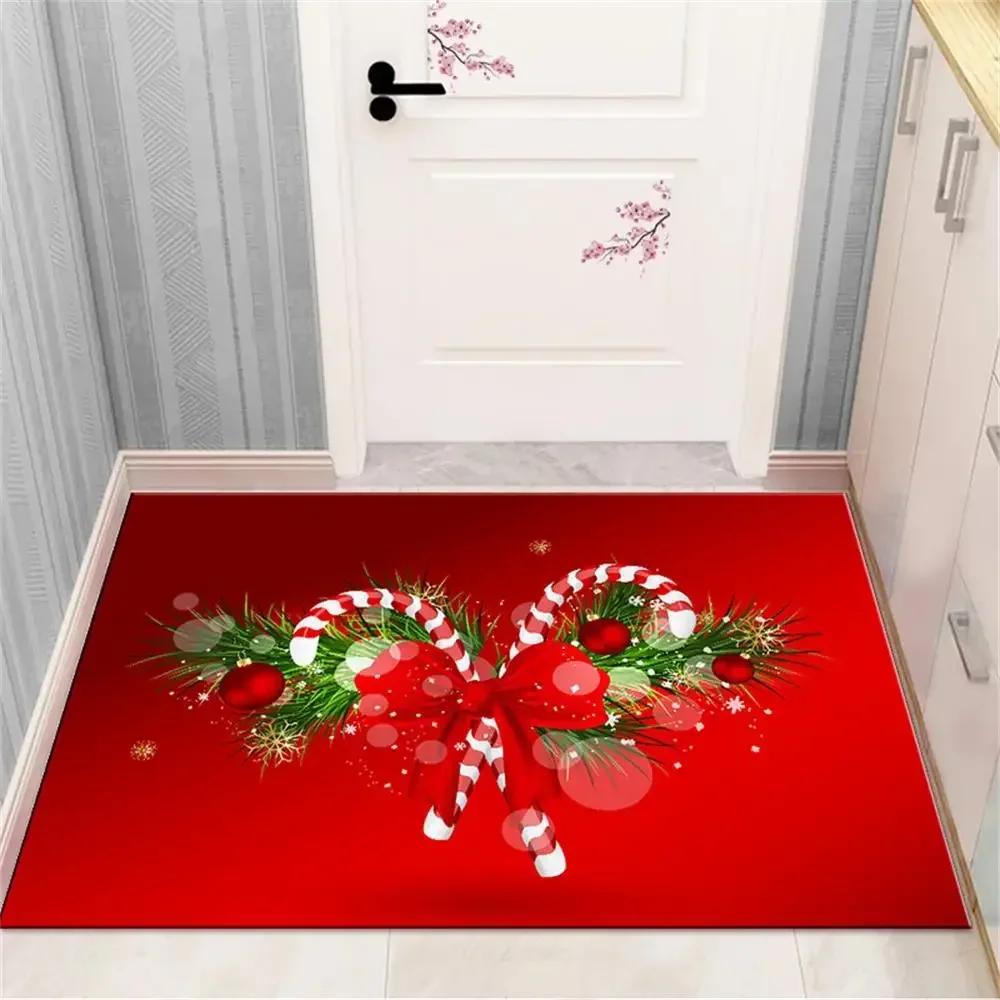 Счастливого Рождества Ковер Прихожая Приветственный коврик Домашний декоративный Рождественский праздничный коврик для входной двери Смешной мультяшный персонаж Войлочные коврики для двери