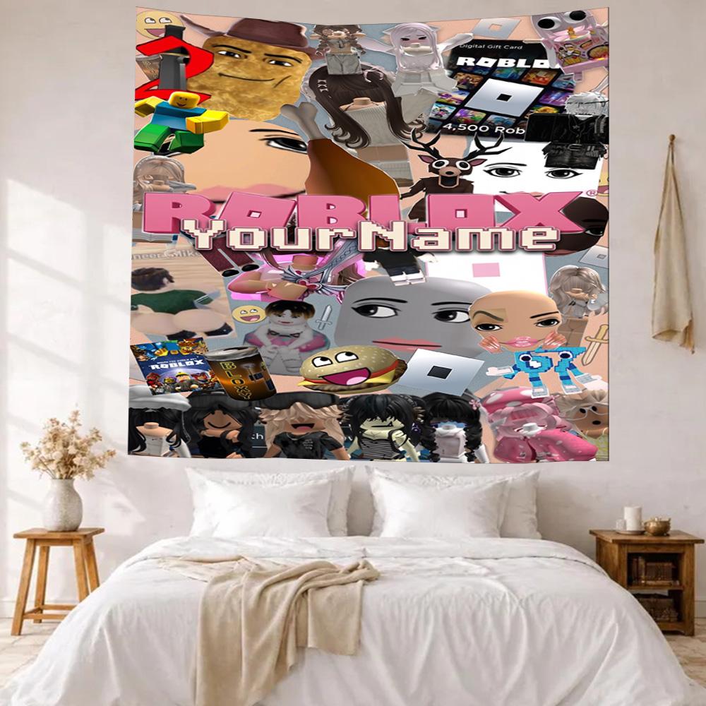 Roblox Custom Your Name Wall Decor Tapestry Art For Pet Memorial Birthdaywedding Party Backdrop Family Gift