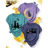3 Simple and elegant women's party attire Cat and Dog Silhouette Series Round Neck Casual Sporty Fresh Elegant Plus Size Women's Short Sleeve T