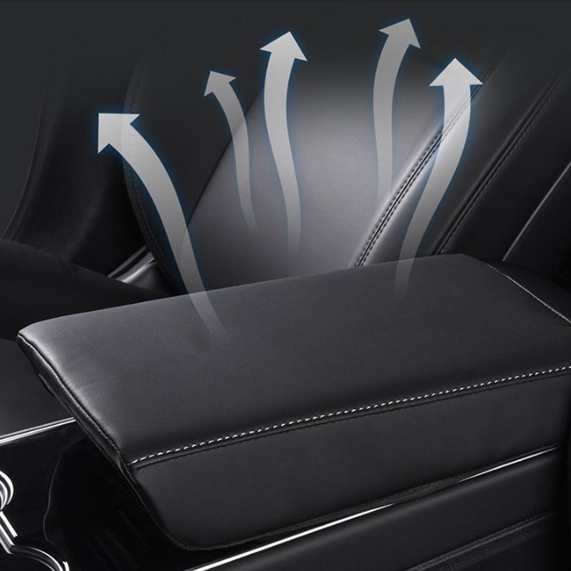 For Model 3 Y 2023 2022 2021 2020 Car Center Console Armrest Box Cover Pad Soft Case Leather Mat Styling Car Accessories