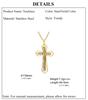 Cazador Clear Zircon Cross Pendant Necklace for Women Men Stainless Steel Couple Necklaces Jesus Christian Jewelry Gift 2026
