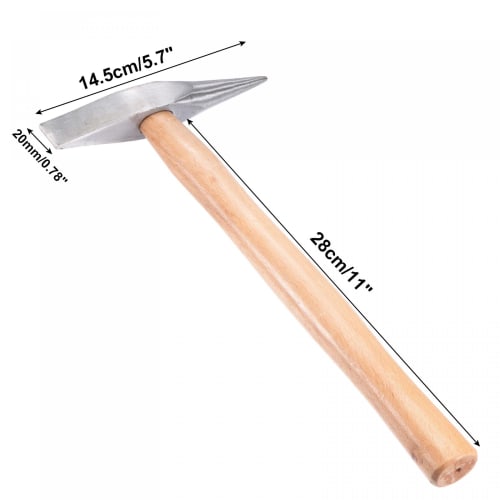 uxcell Electrician's Hammer, 10 Oz Welding Chipping Hammer, Steel Tack Hammer with Wooden Handle for Repairs