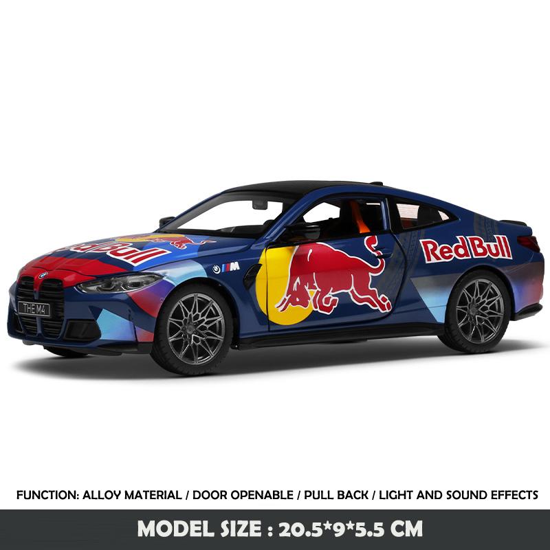 CCA Симуляция 1/24 BMW M4 G82 DTM Red Bull Racing Модель гоночного автомобиля Звук Свет Коллекция Миниатюрная Машинка Домашний Декор Подарок Парню