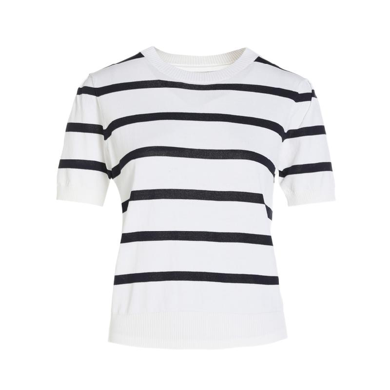 Women's Contrasting Striped Knit Sweater - Summer Style