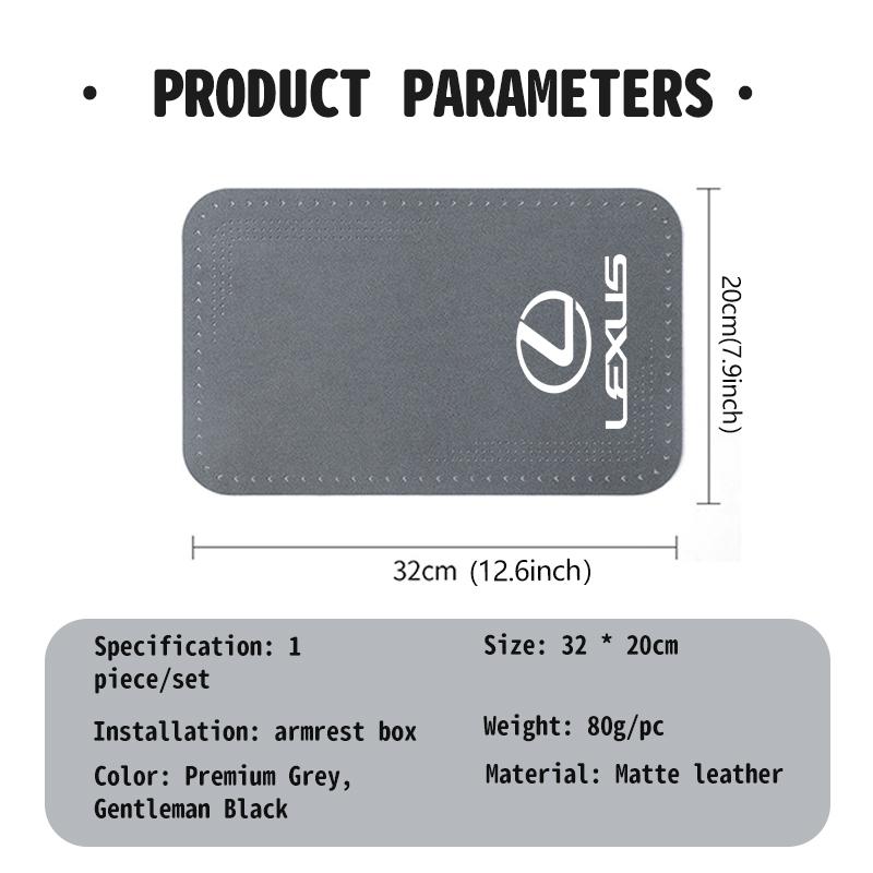 ZAG1 2026 Hot Interior Stickers Car Armrest Box Pad Suede Center Console Cushion Mats Interior Accessories For Lexus RX350 IS250 CT20