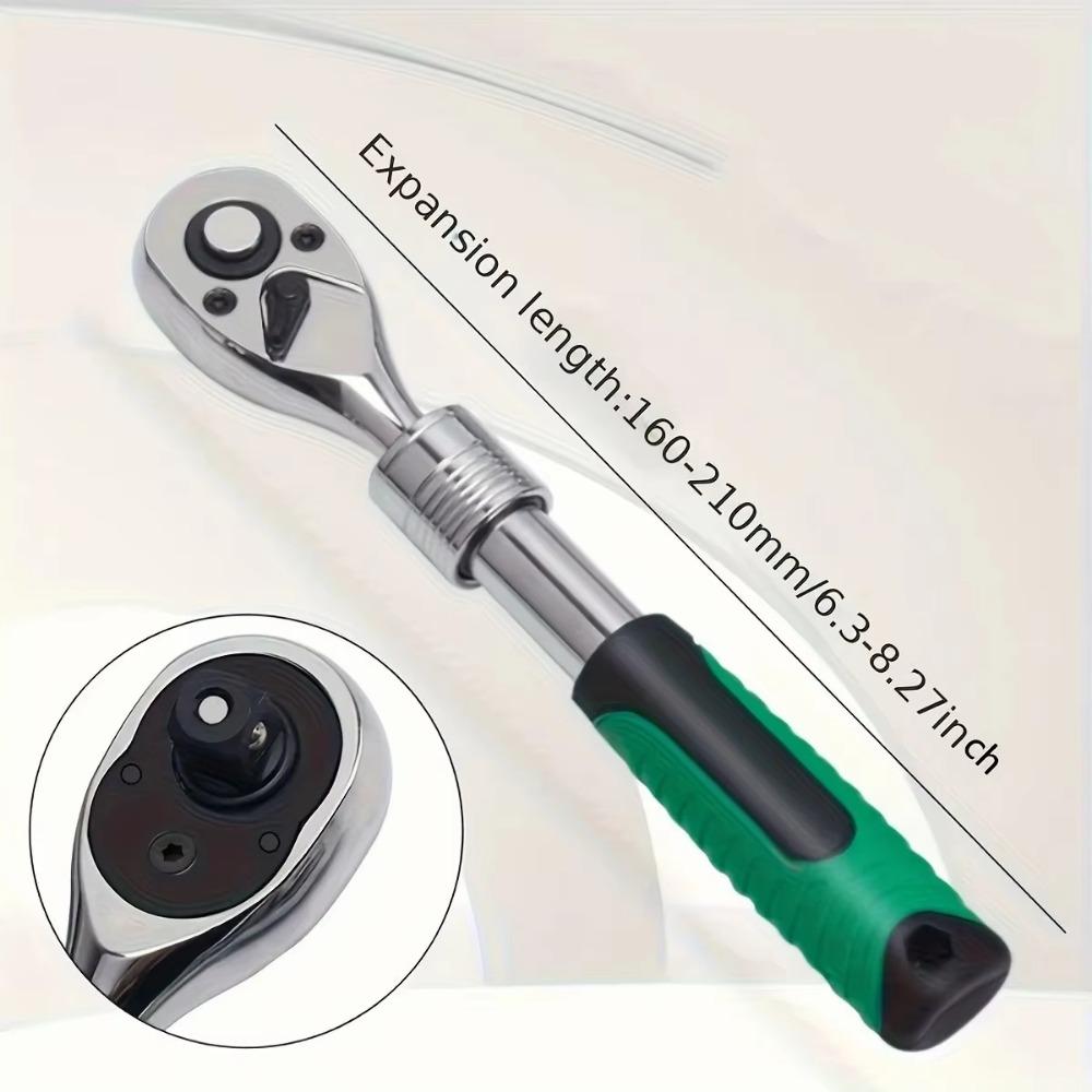 Drive Rotating Socket Wrench 72 Teeth Universal Wrench Retractable Ratchet Wrench Hand Tool