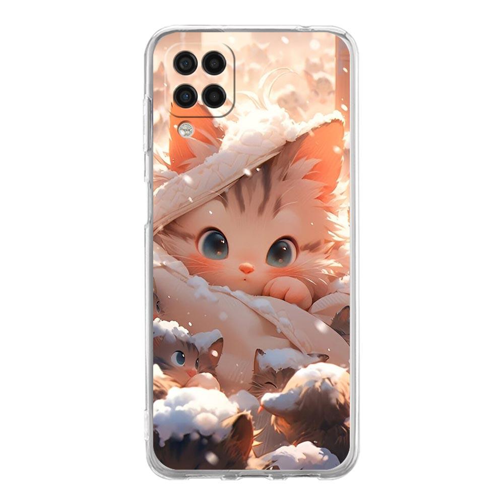 Чехол для телефона Samsung A13 A15 A25 A51 A71 A21S A11 A12 A31 A52 A41 A23 A53 A73 A32 5G A03S A05s, чехол с рисунком милого кота Art