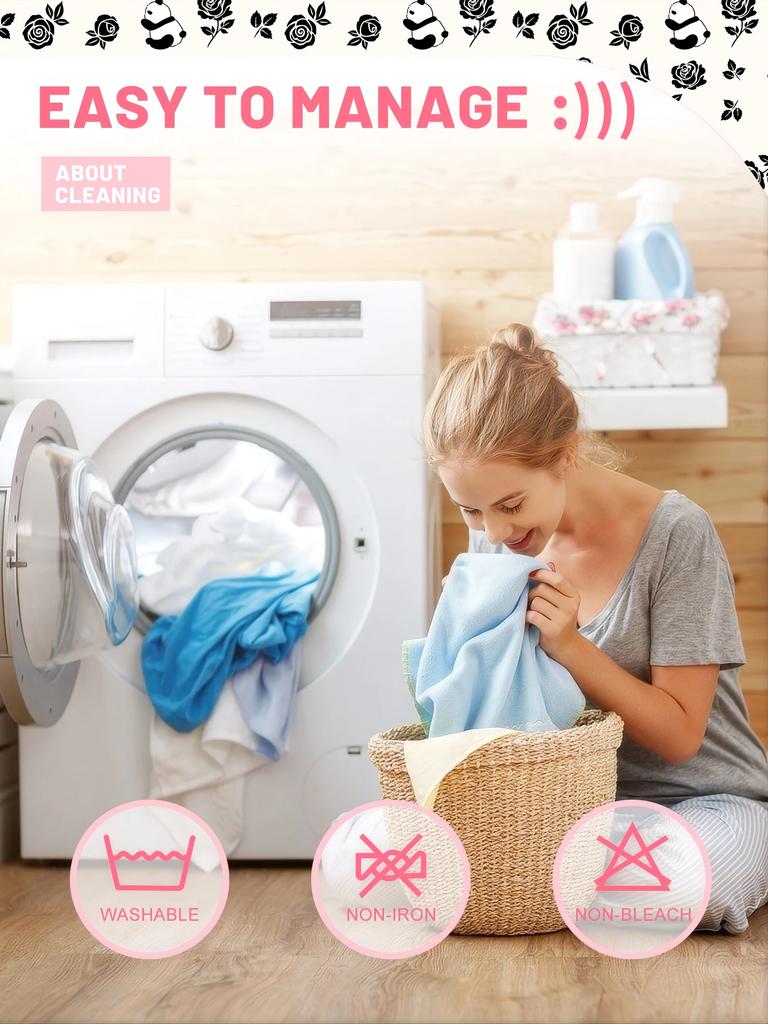 Simple 1 Modern Plant Flower Rose Printed Matte Fitted Sheet, Bedroom Printed Bed Cover, Bedding Excluding Pillowcases