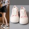 Thick-soled Heightening Low-top Canvas Shoes for Women's 2025 Spring New Little White Shoes Versatile Student Sports and Leisure Board Shoes Tide