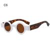 Trending UV400 Clear Ocean Lens Small Round Sunglasses Sun Glasses Rivets Punk Shades