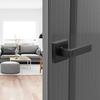 VEVOR Privacy Door Handle, 1 Pack Matte Black Door Lever, Left or Right Handing Reversible Lever with Keyless Lock, 45 degrees Rotation to Open