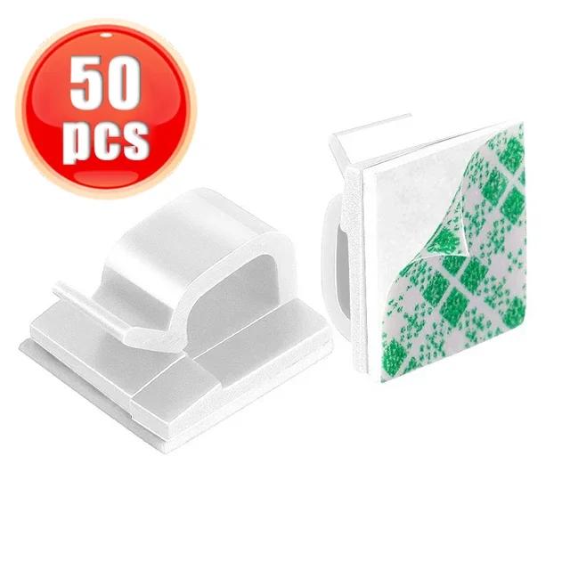 50 шт. Кабельные зажимы для автомобильной видеокамеры на приборную панель, органайзер для кабелей приборной панели, держатель для шнура зарядки телефона в автомобиле, менеджер, зажим для USB-кабеля