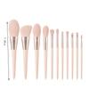Набор кистей для макияжа «Принцесса Улыбка» из 11 мягких розовых кистей Набор косметических инструментов