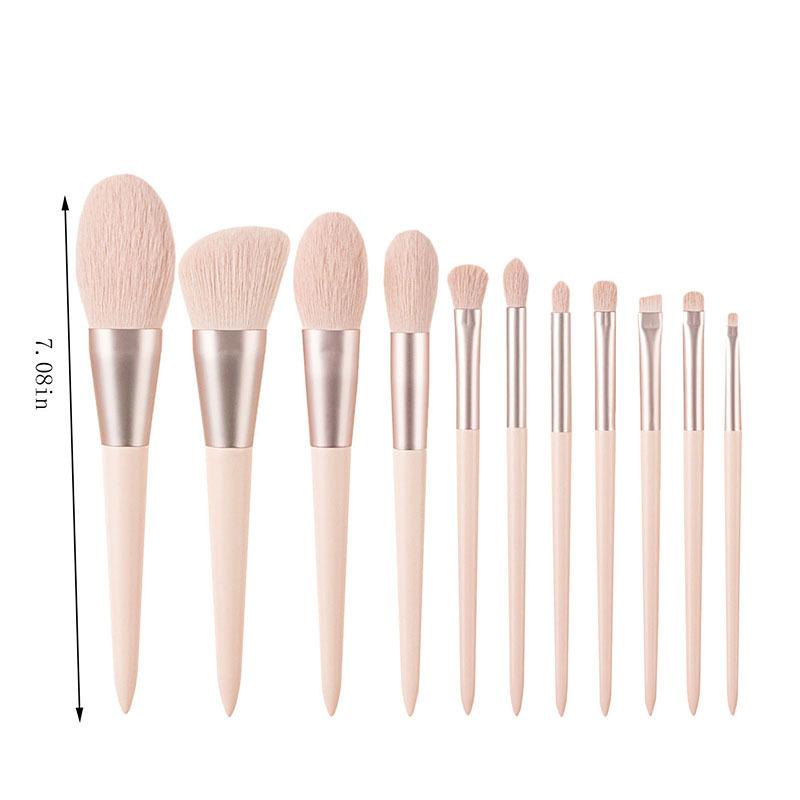 Набор кистей для макияжа «Принцесса Улыбка» из 11 мягких розовых кистей Набор косметических инструментов