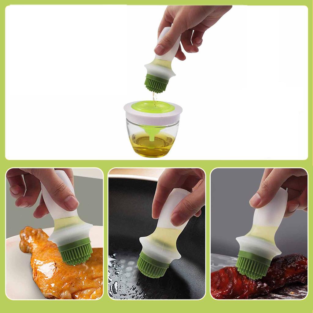 Портативная силиконовая масляная щетка, бутылка, щетка для барбекю с защитной крышкой, термостойкие инструменты для выпечки, пас-попробуйте барбекю на открытом воздухе