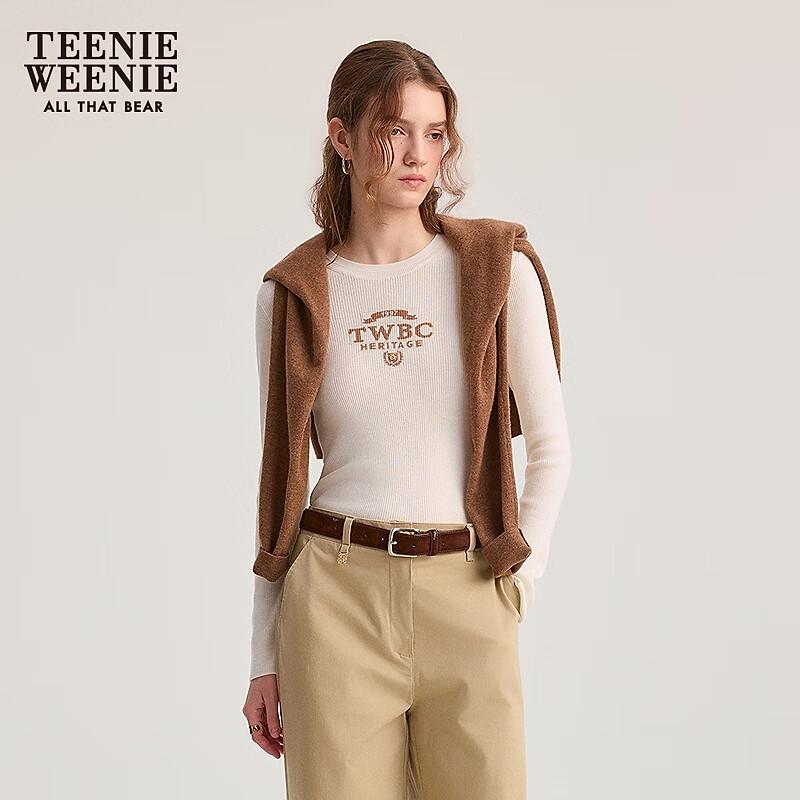 Женский вязаный свитер Teenie Weenie из смесовой шерсти с мишкой