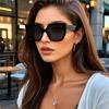 Fashion Large Frame Square Sunglasses For Women Trendy Brand Designer Black Oversized Sun Glasses Female Shades Eyewear UV400