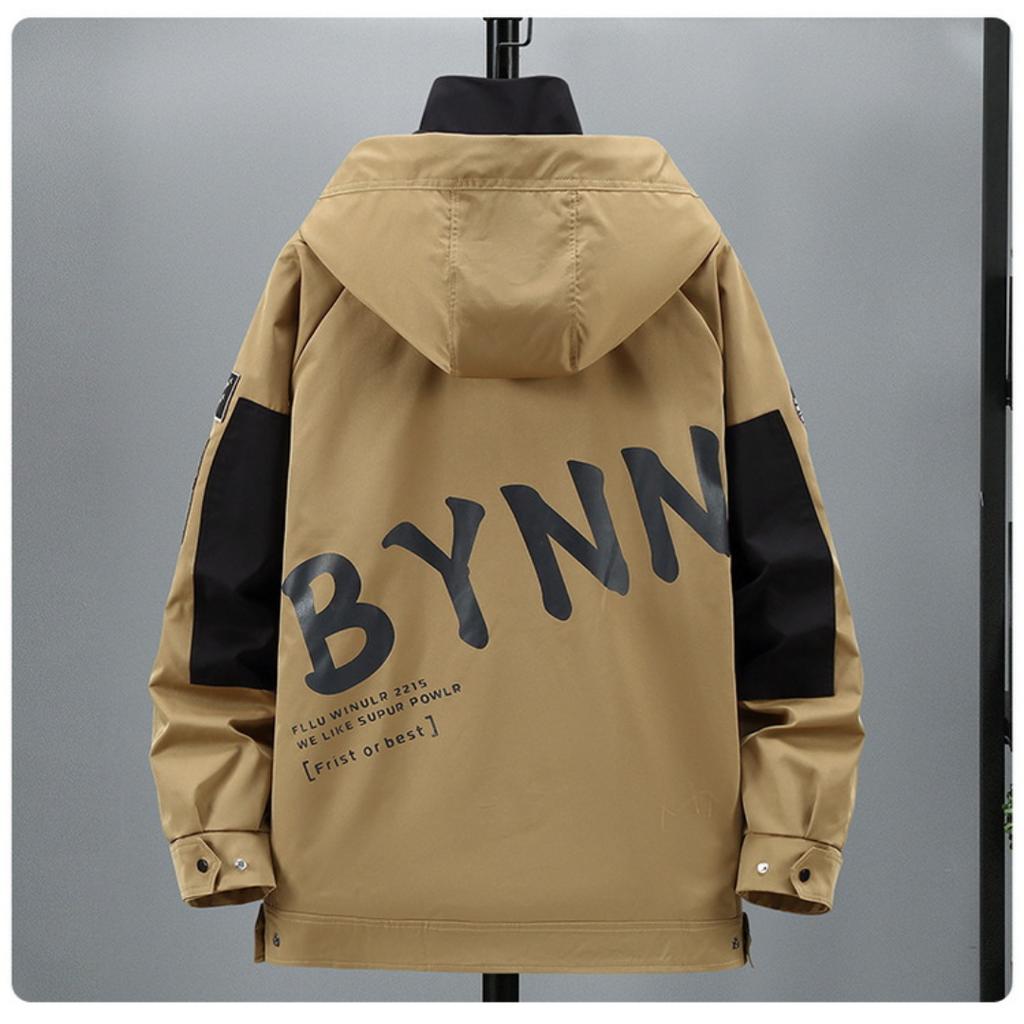 Men's Plus Size Spring and Autumn Casual Windbreaker Hooded Coat Loose Extra Large Fat Work Jacket 4XL-10XL